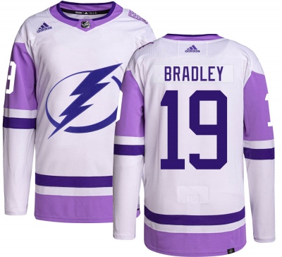 Men's Brian Bradley Tampa Bay Lightning Adidas Hockey Fights Cancer Jersey - Authentic