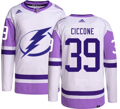 Men's Enrico Ciccone Tampa Bay Lightning Adidas Hockey Fights Cancer Jersey - Authentic