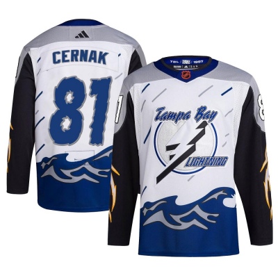 Men's Erik Cernak Tampa Bay Lightning Adidas Reverse Retro 2.0 Jersey - Authentic White