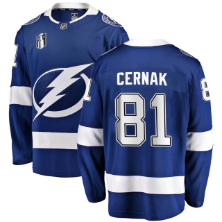 Men's Erik Cernak Tampa Bay Lightning Fanatics Branded Home 2022 Stanley Cup Final Jersey - Breakaway Blue