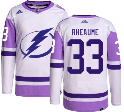 Men's Manon Rheaume Tampa Bay Lightning Adidas Hockey Fights Cancer Jersey - Authentic