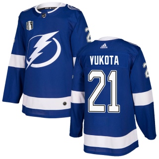 Men's Mick Vukota Tampa Bay Lightning Adidas Home 2022 Stanley Cup Final Jersey - Authentic Blue