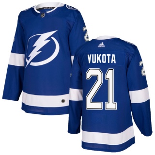 Men's Mick Vukota Tampa Bay Lightning Adidas Home Jersey - Authentic Blue