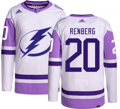 Men's Mikael Renberg Tampa Bay Lightning Adidas Hockey Fights Cancer Jersey - Authentic