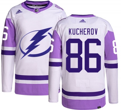 Men's Nikita Kucherov Tampa Bay Lightning Adidas Hockey Fights Cancer Jersey - Authentic