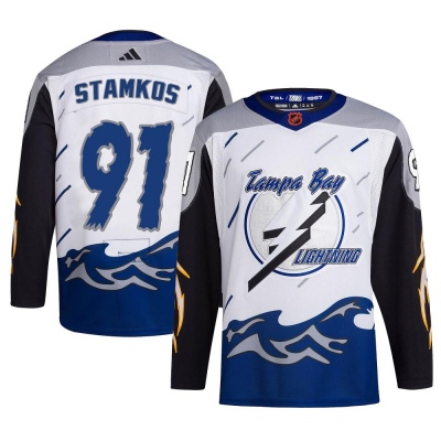 Men's Steven Stamkos Tampa Bay Lightning Adidas Reverse Retro 2.0 Jersey - Authentic White