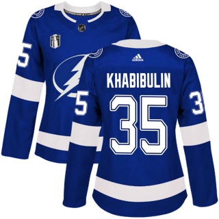 Women's Nikolai Khabibulin Tampa Bay Lightning Adidas Home 2022 Stanley Cup Final Jersey - Authentic Blue