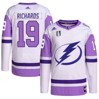 Youth Brad Richards Tampa Bay Lightning Adidas Hockey Fights Cancer Primegreen 2022 Stanley Cup Final Jersey - Authentic White/P