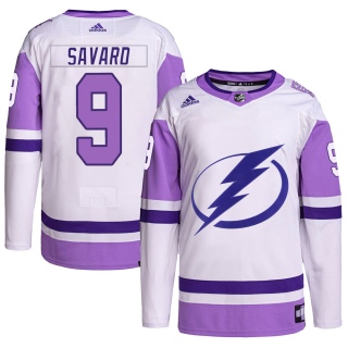 Youth Denis Savard Tampa Bay Lightning Adidas Hockey Fights Cancer Primegreen Jersey - Authentic White/Purple