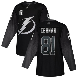 Youth Erik Cernak Tampa Bay Lightning Adidas Alternate 2022 Stanley Cup Final Jersey - Authentic Black