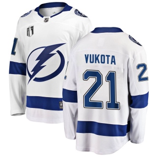 Youth Mick Vukota Tampa Bay Lightning Fanatics Branded Away 2022 Stanley Cup Final Jersey - Breakaway White