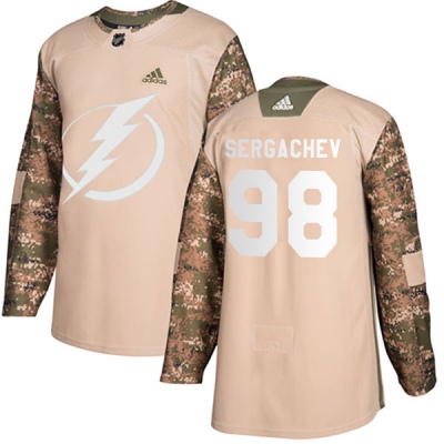 Youth Mikhail Sergachev Tampa Bay Lightning Adidas Veterans Day Practice Jersey - Authentic Camo