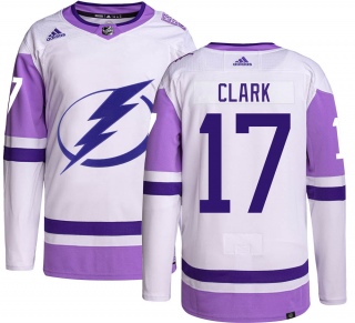 Youth Wendel Clark Tampa Bay Lightning Adidas Hockey Fights Cancer Jersey - Authentic